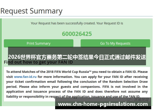 2026世界杯官方票务第二轮中签结果今日正式通过邮件发送